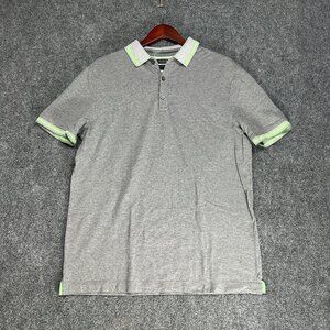 Banana Republic Performance Pique Polo Shirt Mens Large Standard Fit Gray Green
